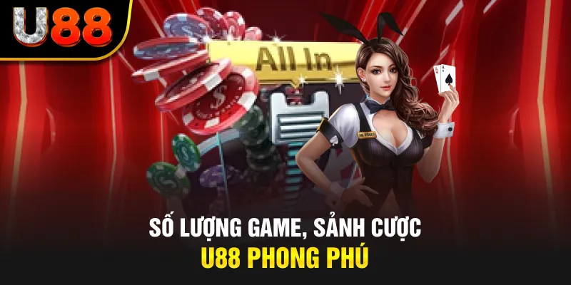 Số lượng game, sảnh cược U88 phong phú